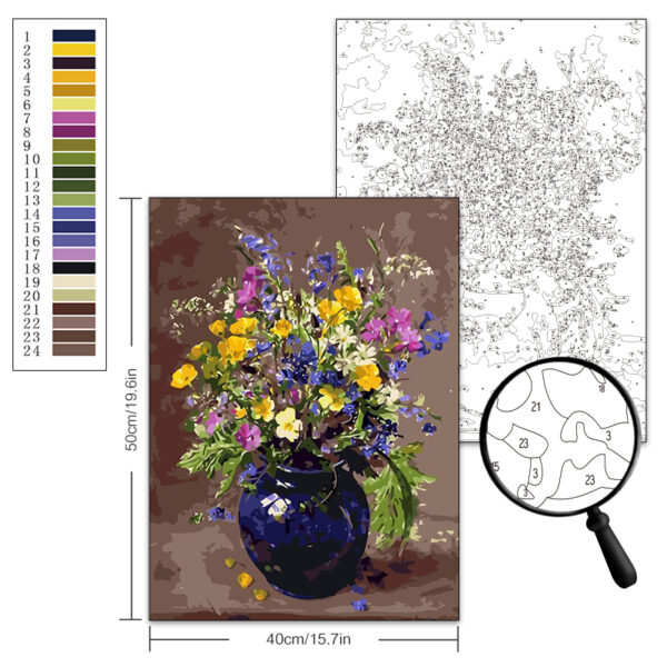 Oil Painting By Numbers Flowers HandPainted - Image 2