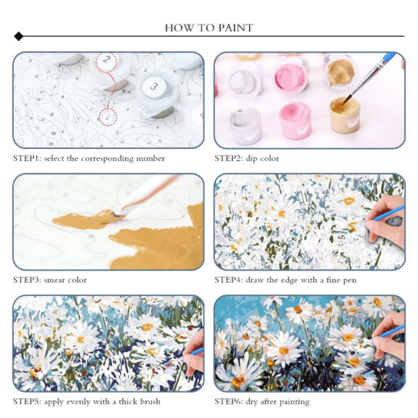 Daisy Flower Painting By Numbers - Image 3